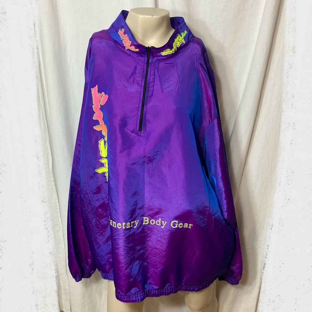 Vintage men’s surf 90s Surf Style purple windbreaker jacket OS
